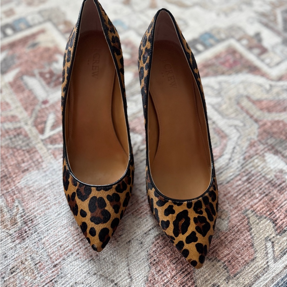 LIKE NEW J.Crew Calf Hair Leopard Pumps
